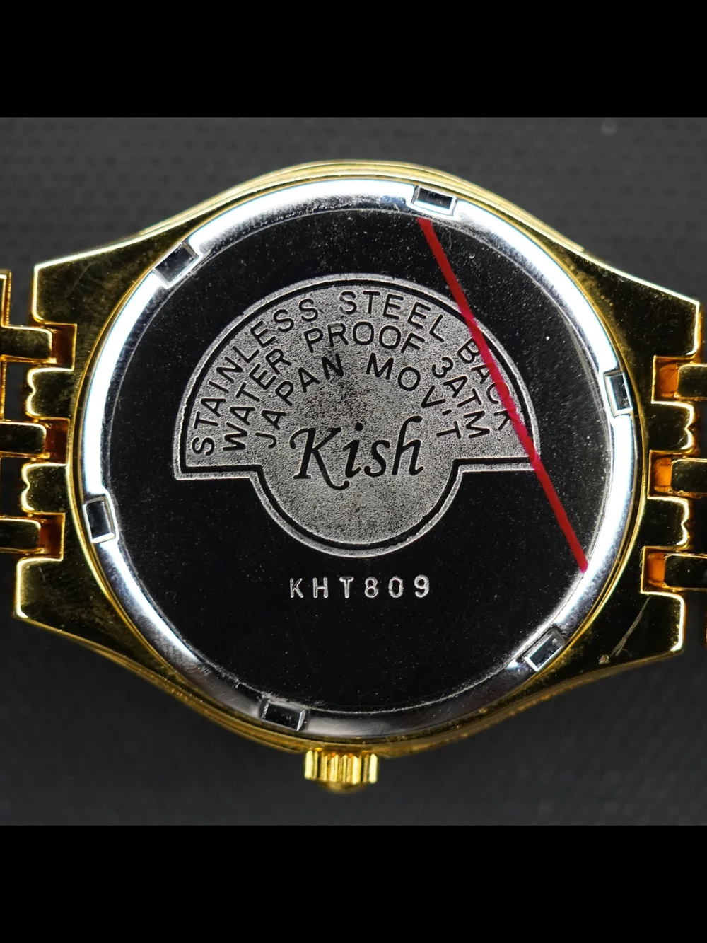 Kish KHT809 Quartz Gold-Tone Silver Dial Analog Wristwatch Japan Mov't